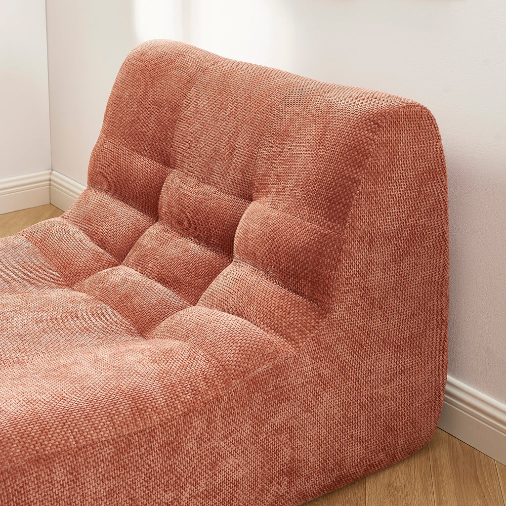 Janis - Chauffeuse Modulable 1 Place - Tissu Chenille - Terracotta