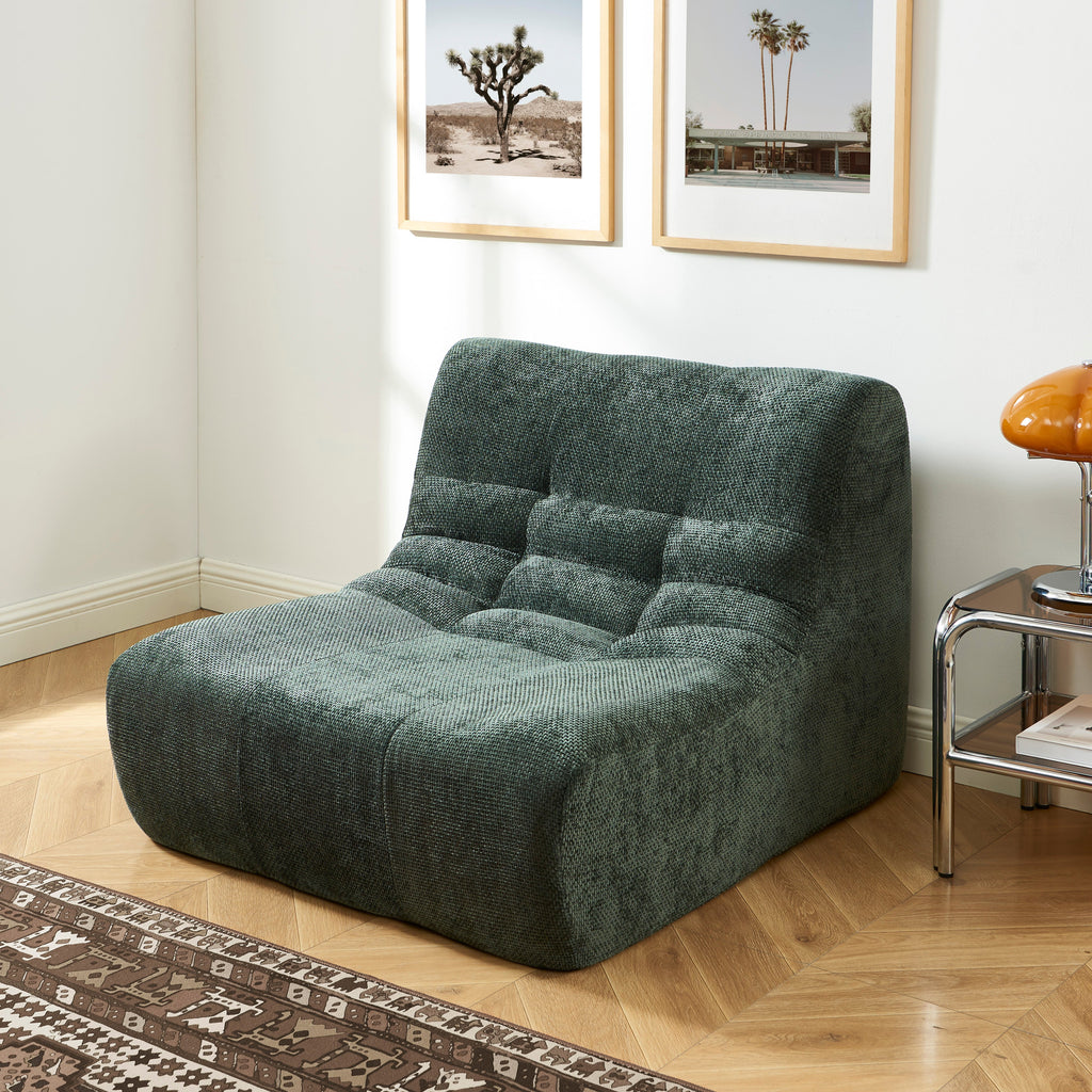 Janis - Chauffeuse Modulable 1 Place - Tissu Chenille - Vert