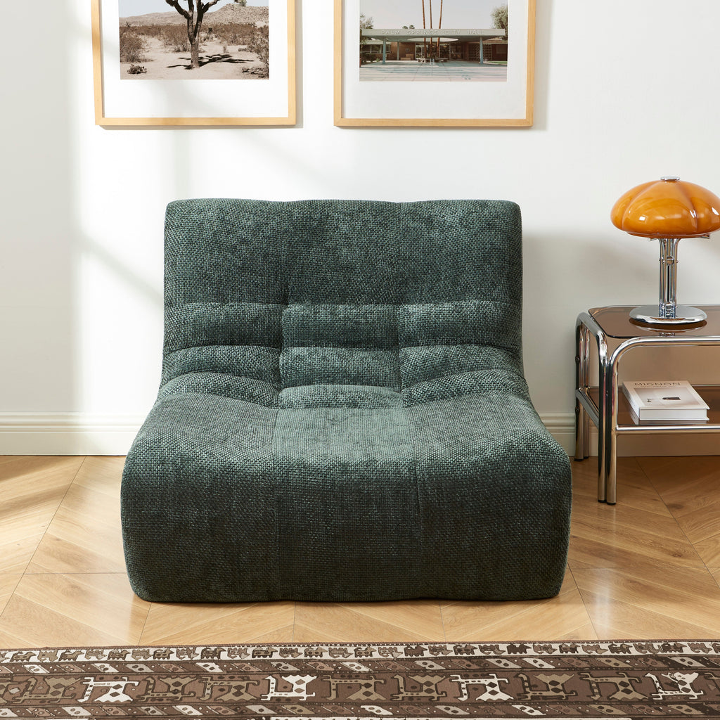 Janis - Chauffeuse Modulable 1 Place - Tissu Chenille - Vert
