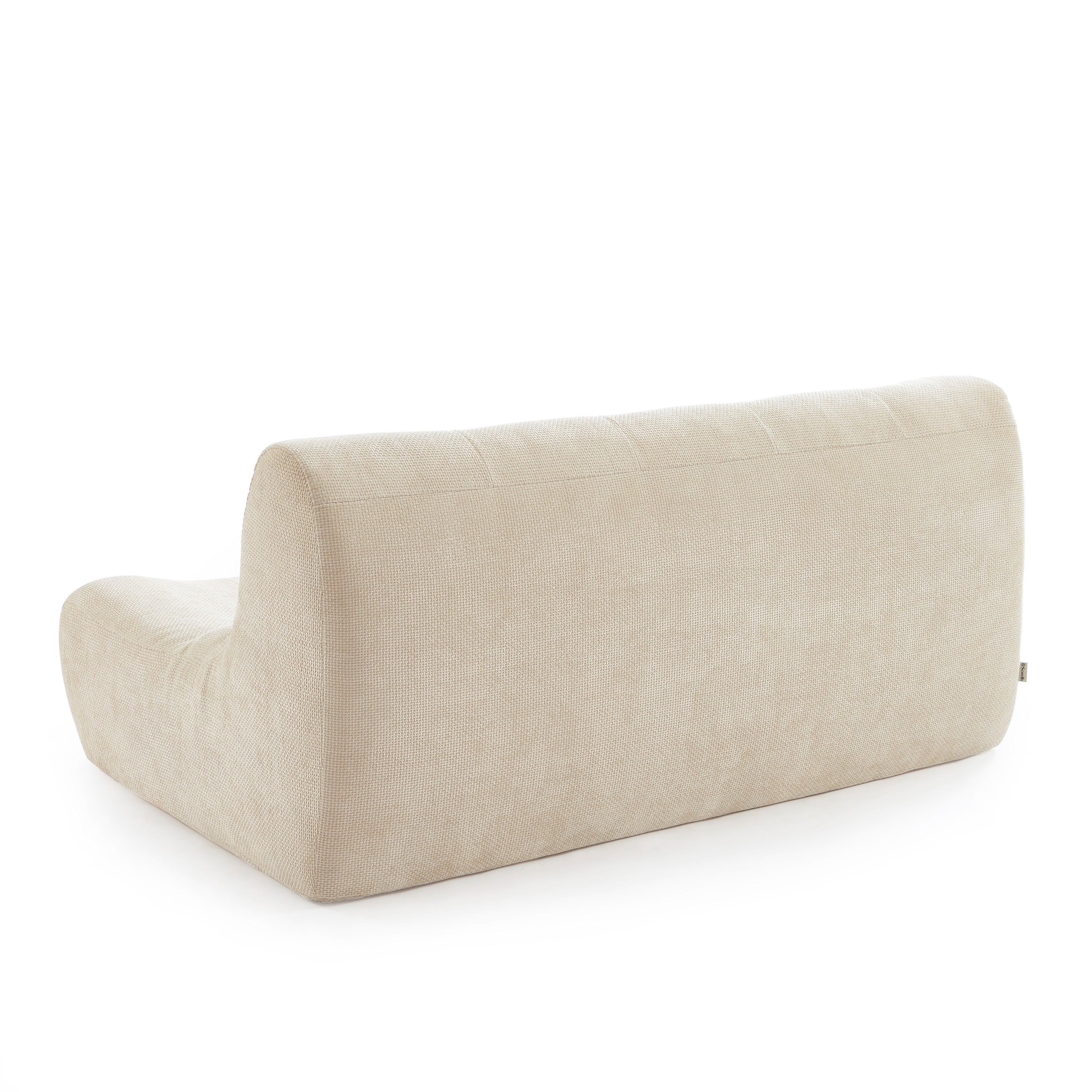 Janis - Banquette Modulable 2 Places - Tissu Chenille - Écru