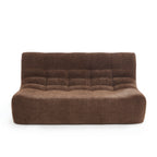 Janis - Banquette Modulable 2 Places - Tissu Chenille - Marron