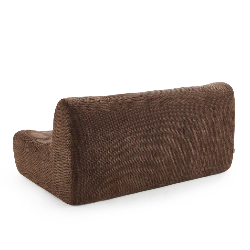Janis - Banquette Modulable 2 Places - Tissu Chenille - Marron