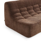 Janis - Banquette Modulable 2 Places - Tissu Chenille - Marron
