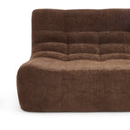 Janis - Banquette Modulable 2 Places - Tissu Chenille - Marron