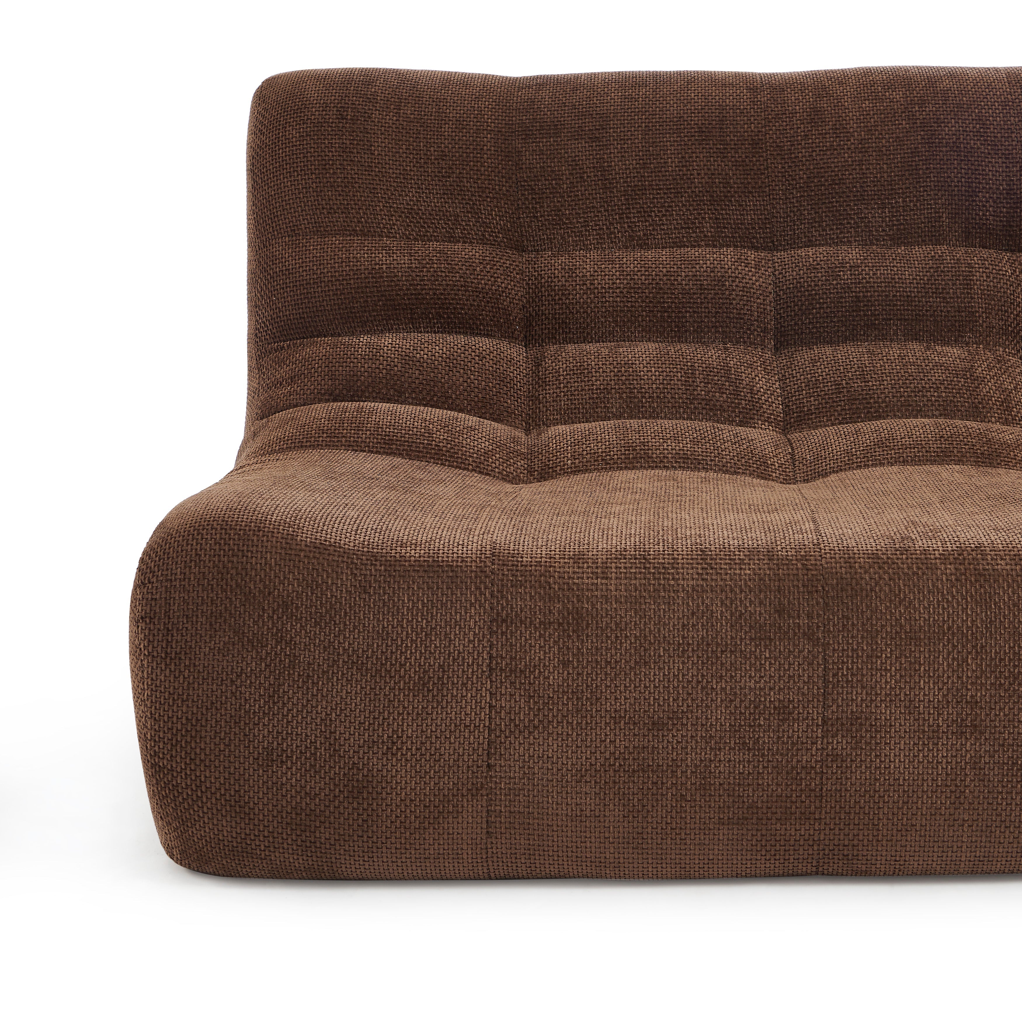 Janis - Banquette Modulable 2 Places - Tissu Chenille - Marron