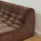Janis - Banquette Modulable 2 Places - Tissu Chenille - Marron