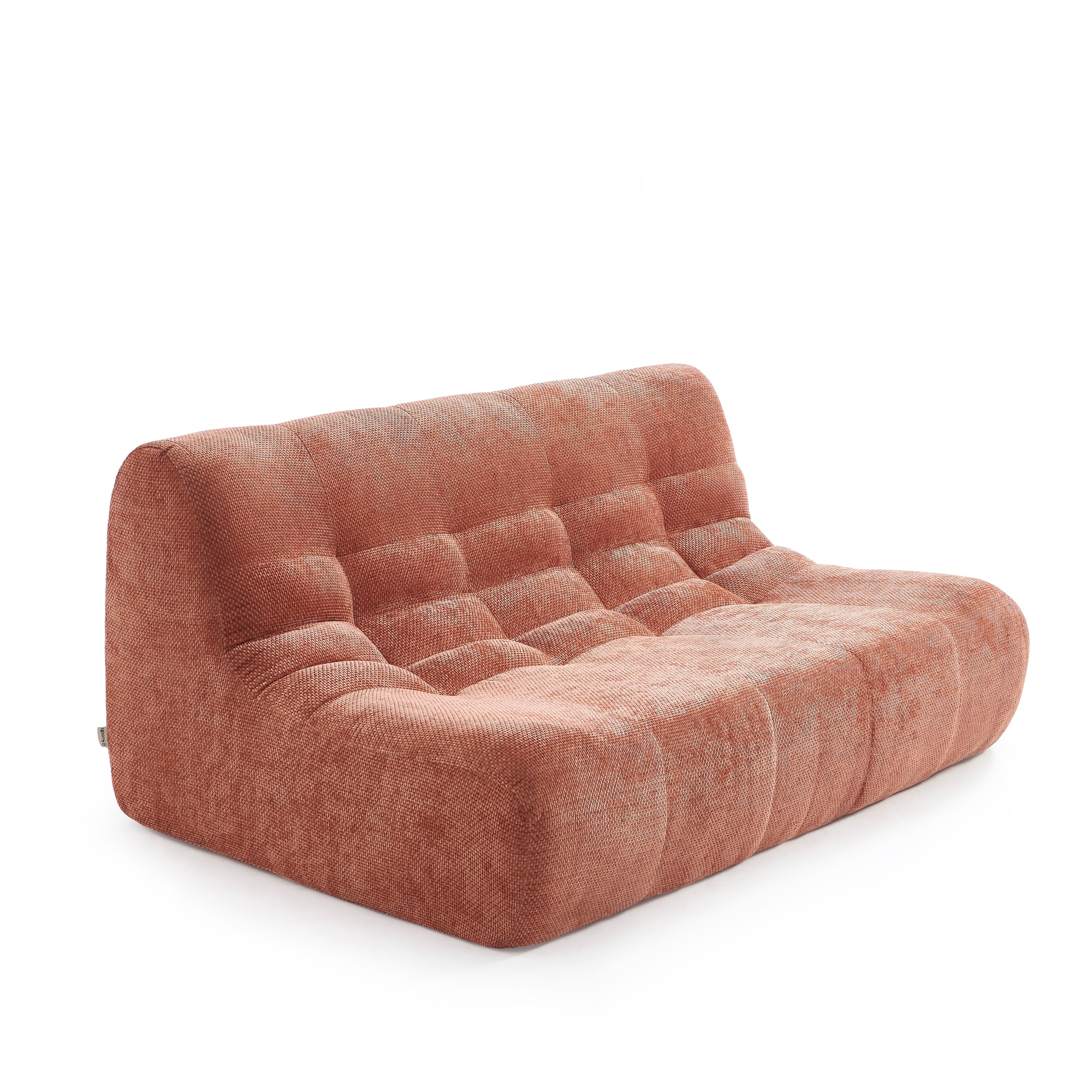 Janis - Banquette Modulable 2 Places - Tissu Chenille - Terracotta