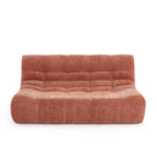 Janis - Banquette Modulable 2 Places - Tissu Chenille - Terracotta