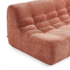 Janis - Banquette Modulable 2 Places - Tissu Chenille - Terracotta