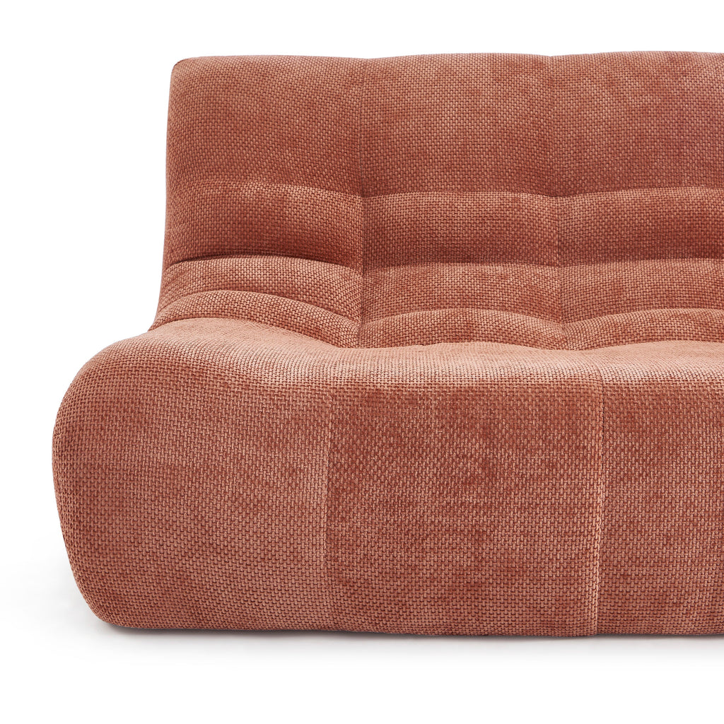 Janis - Banquette Modulable 2 Places - Tissu Chenille - Terracotta