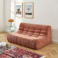 Janis - Banquette Modulable 2 Places - Tissu Chenille - Terracotta