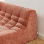 Janis - Banquette Modulable 2 Places - Tissu Chenille - Terracotta