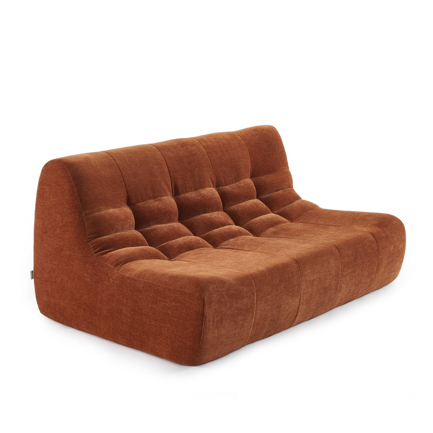 Janis - Banquette Modulable 2 Places - Velours - Terracotta