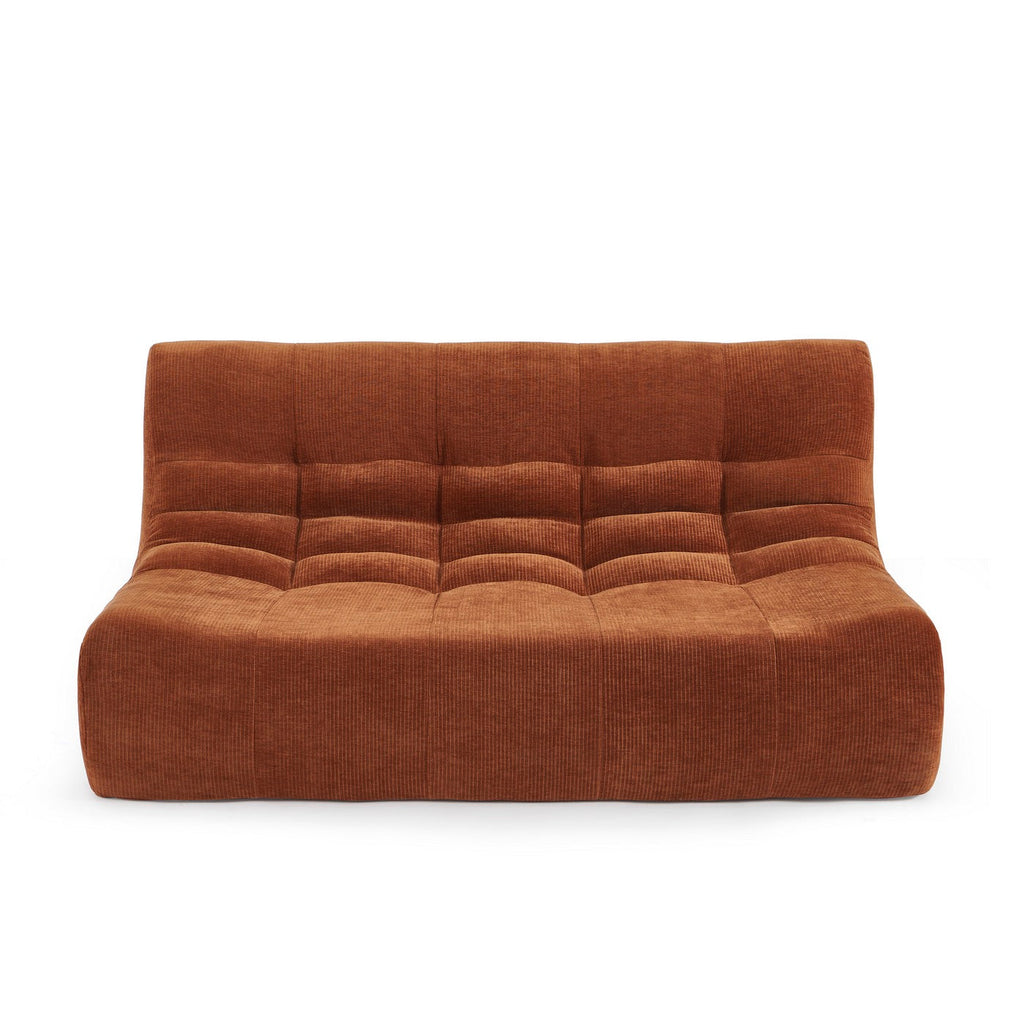 Janis - Banquette Modulable 2 Places - Velours - Terracotta
