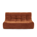 Janis - Banquette Modulable 2 Places - Velours - Terracotta