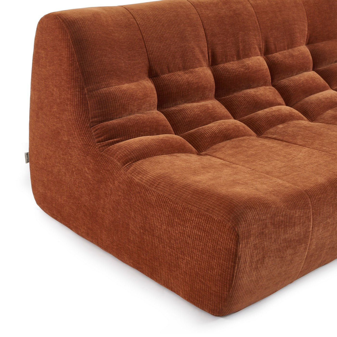 Janis - Banquette Modulable 2 Places - Velours - Terracotta