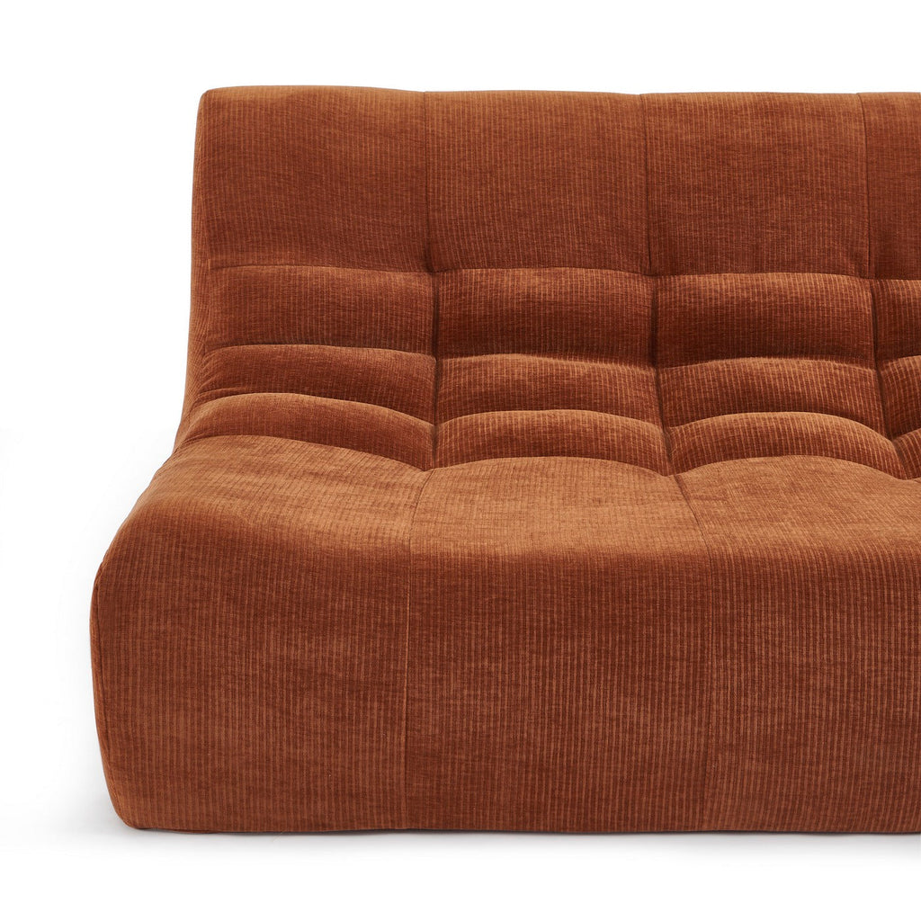 Janis - Banquette Modulable 2 Places - Velours - Terracotta