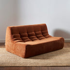 Janis - Banquette Modulable 2 Places - Velours - Terracotta