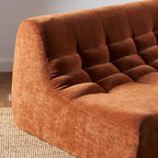 Janis - Banquette Modulable 2 Places - Velours - Terracotta