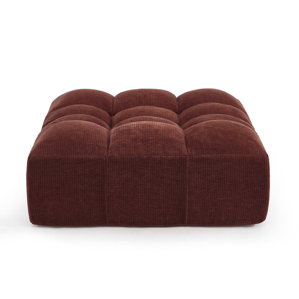 Janis - Pouf - Velours - Bordeaux