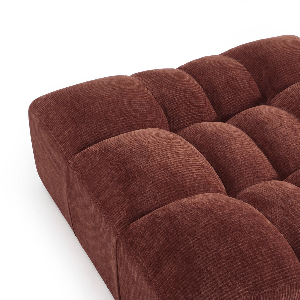 Janis - Pouf - Velours - Bordeaux