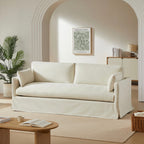 Jatoba - Canapé Droit Fixe 3 Places - Tissu Beige