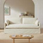 Jatoba - Canapé Droit Fixe 3 Places - Tissu Beige