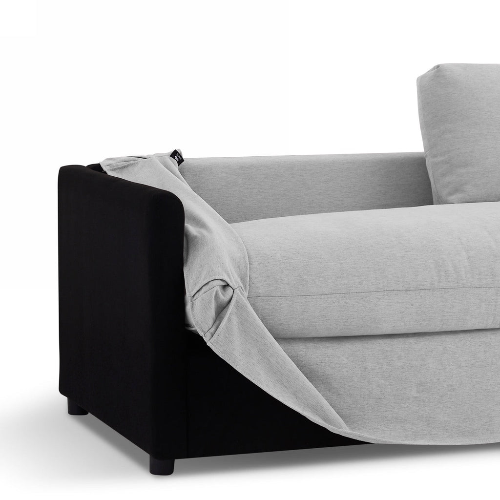 Jatoba - Canapé Droit Fixe 3 Places - Tissu Gris