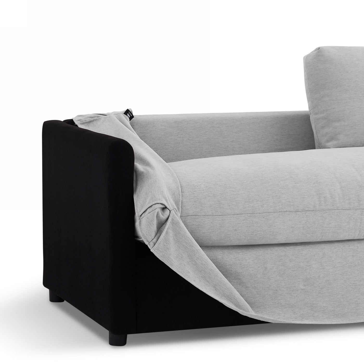 Jatoba - Canapé Droit Fixe 3 Places - Tissu Gris
