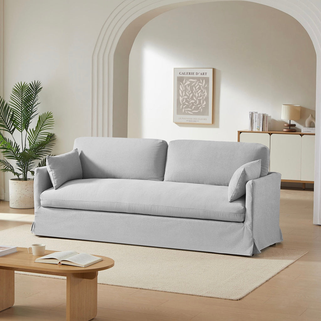 Jatoba - Canapé Droit Fixe 3 Places - Tissu Gris