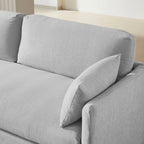 Jatoba - Canapé Droit Fixe 3 Places - Tissu Gris