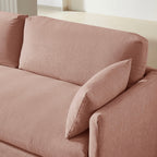 Jatoba - Canapé Droit Fixe 3 Places - Tissu Rose