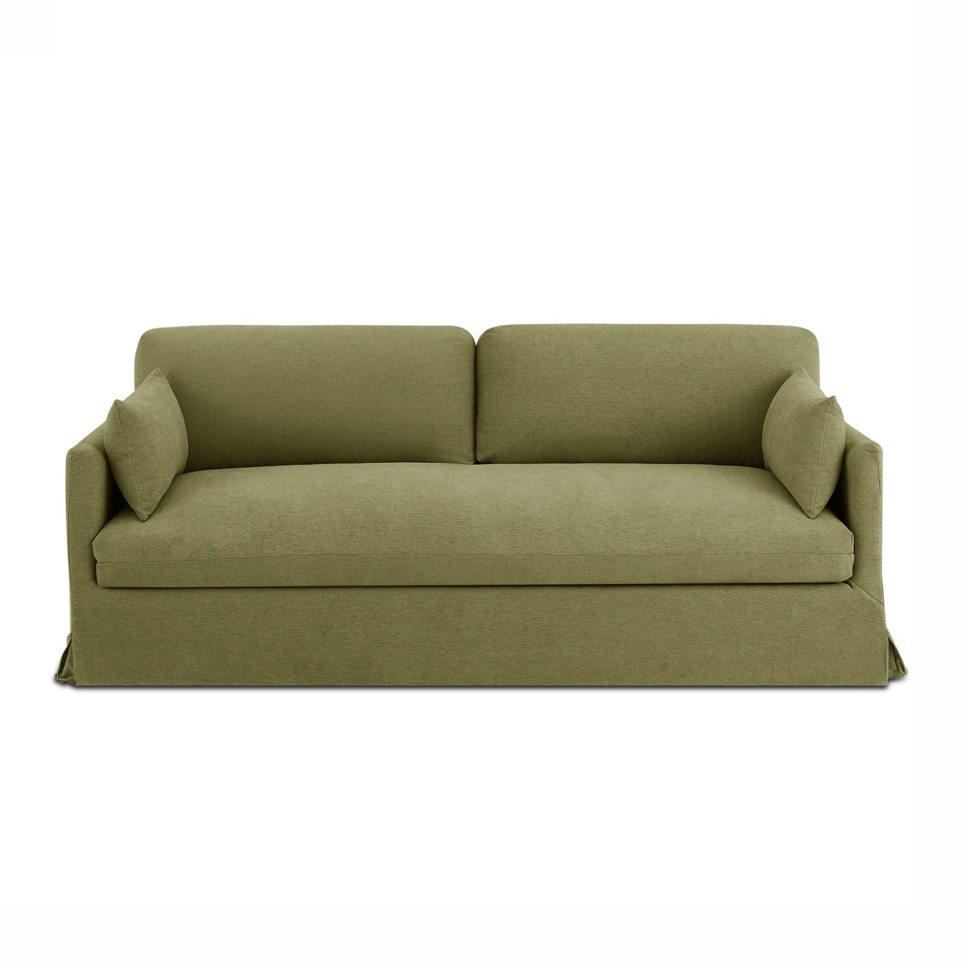 Jatoba - Canapé Droit Fixe 3 Places - Tissu Vert