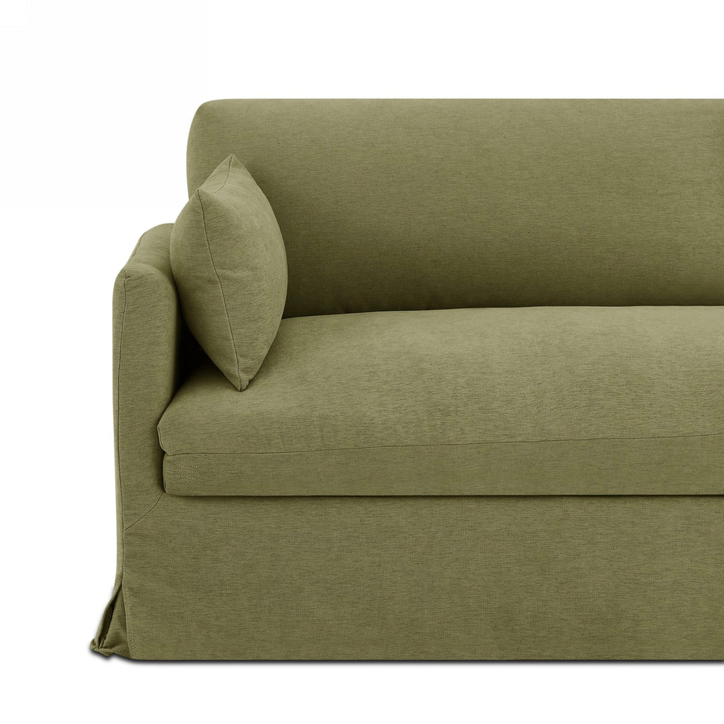 Jatoba - Canapé Droit Fixe 3 Places - Tissu Vert