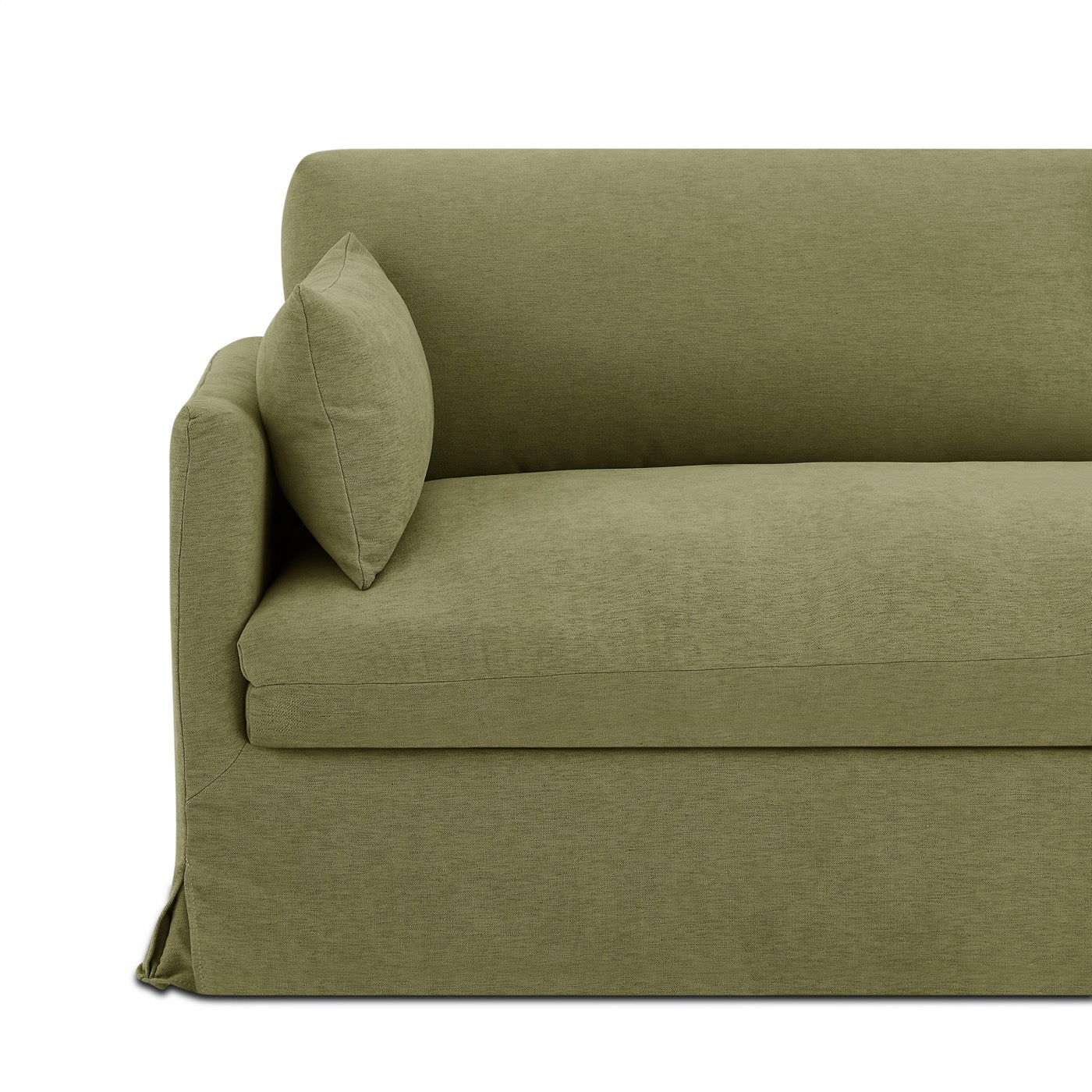 Jatoba - Canapé Droit Fixe 3 Places - Tissu Vert