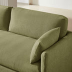 Jatoba - Canapé Droit Fixe 3 Places - Tissu Vert