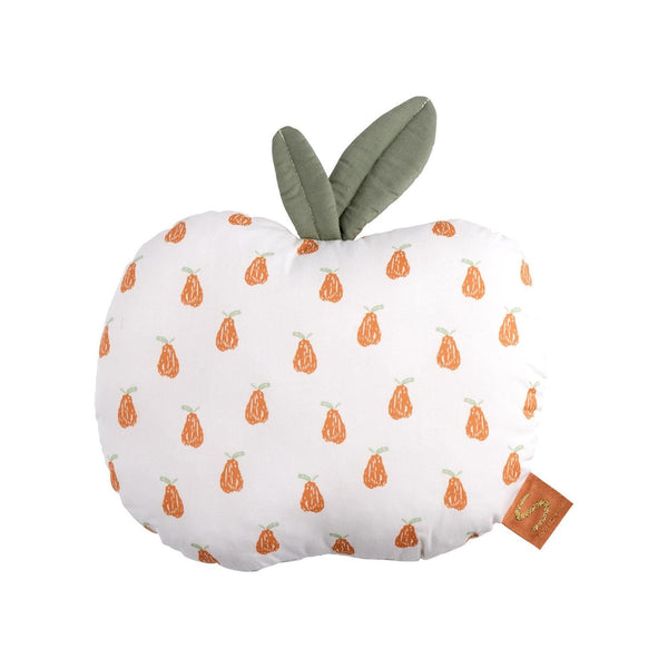 Coussin Déco Pomme 23X25Cm En Coton Blanc