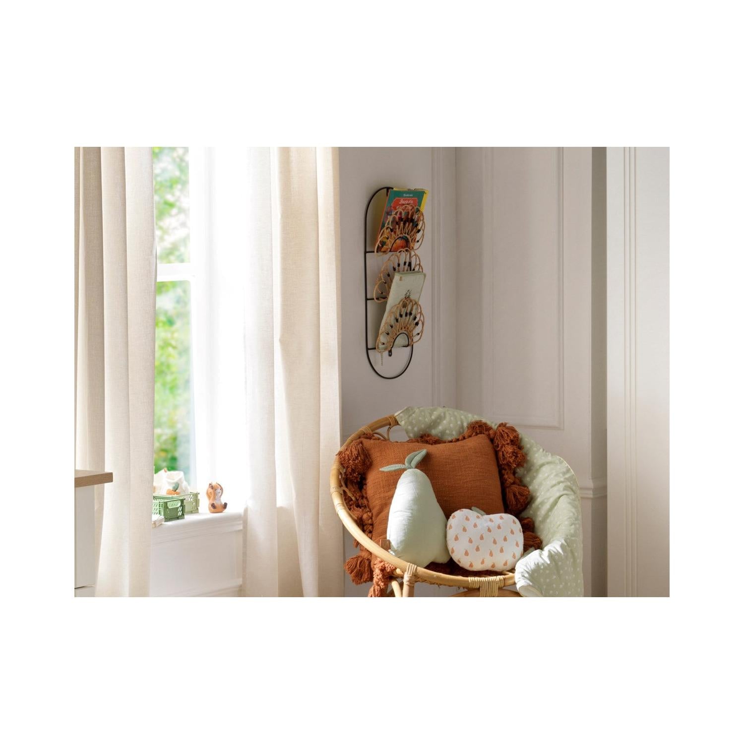 Coussin Déco Pomme 23X25Cm En Coton Blanc