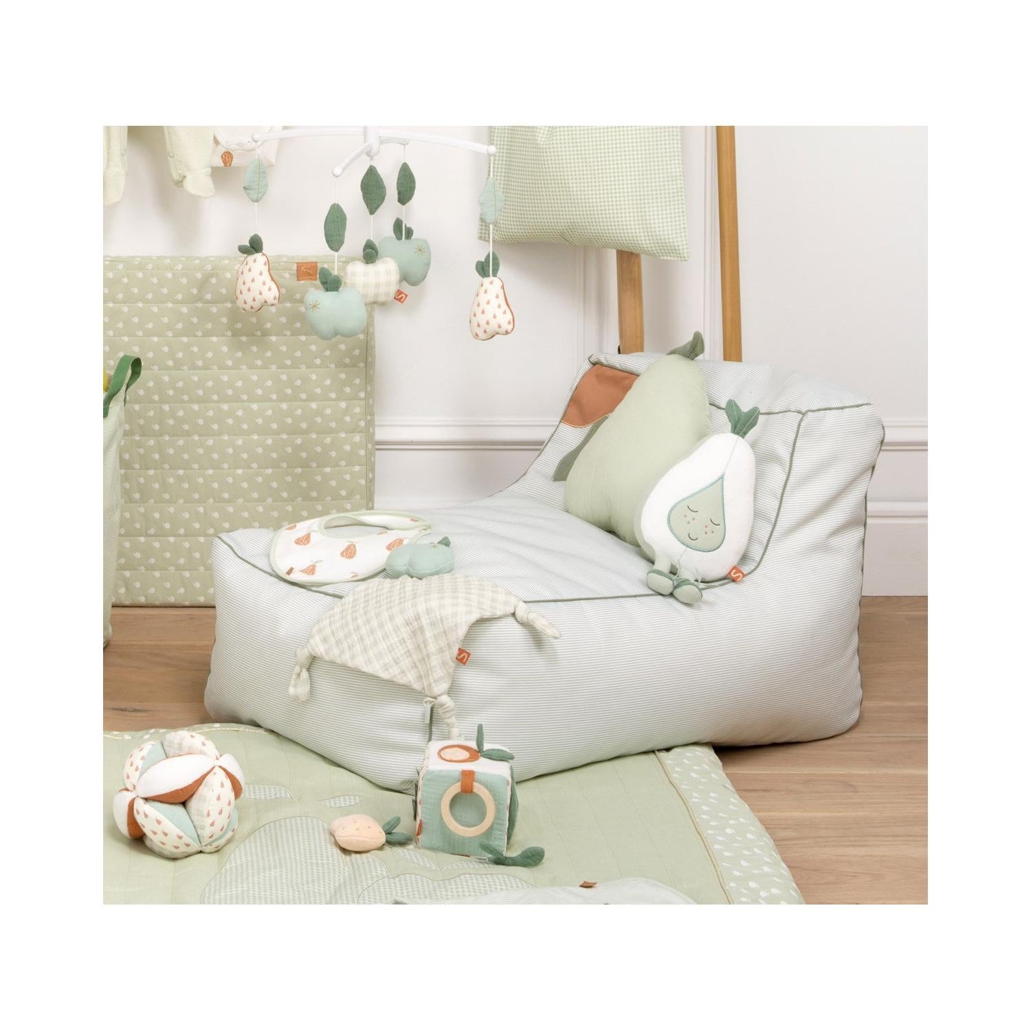 Fauteuil Pouf 75X45Cm En Polyester Vert Tilleul