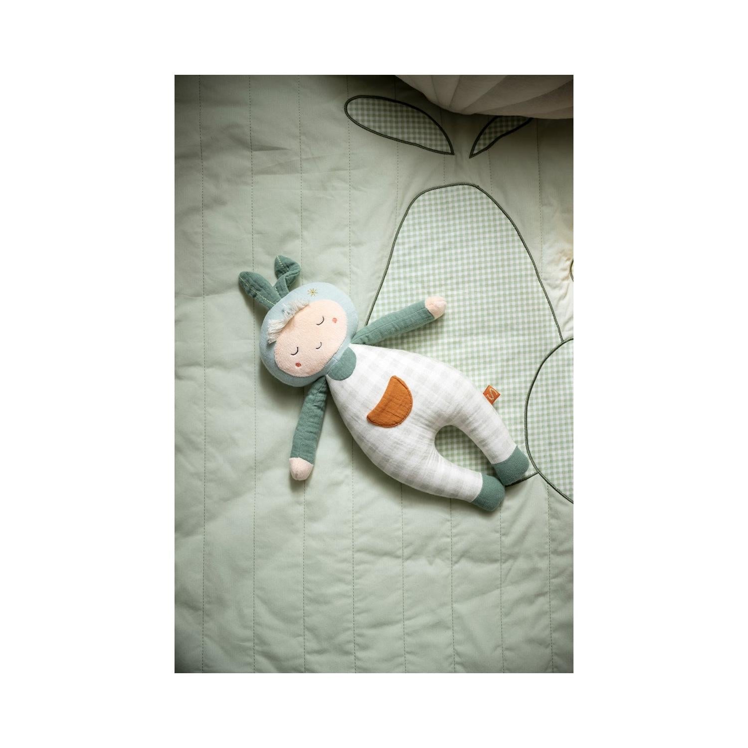 Grand Tapis 100X100 Cm En Lin Vert Tilleul