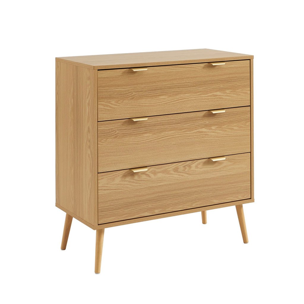 Jeanne - Commode 3 Tiroirs - Effet Chêne