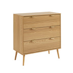 Jeanne - Commode 3 Tiroirs - Effet Chêne