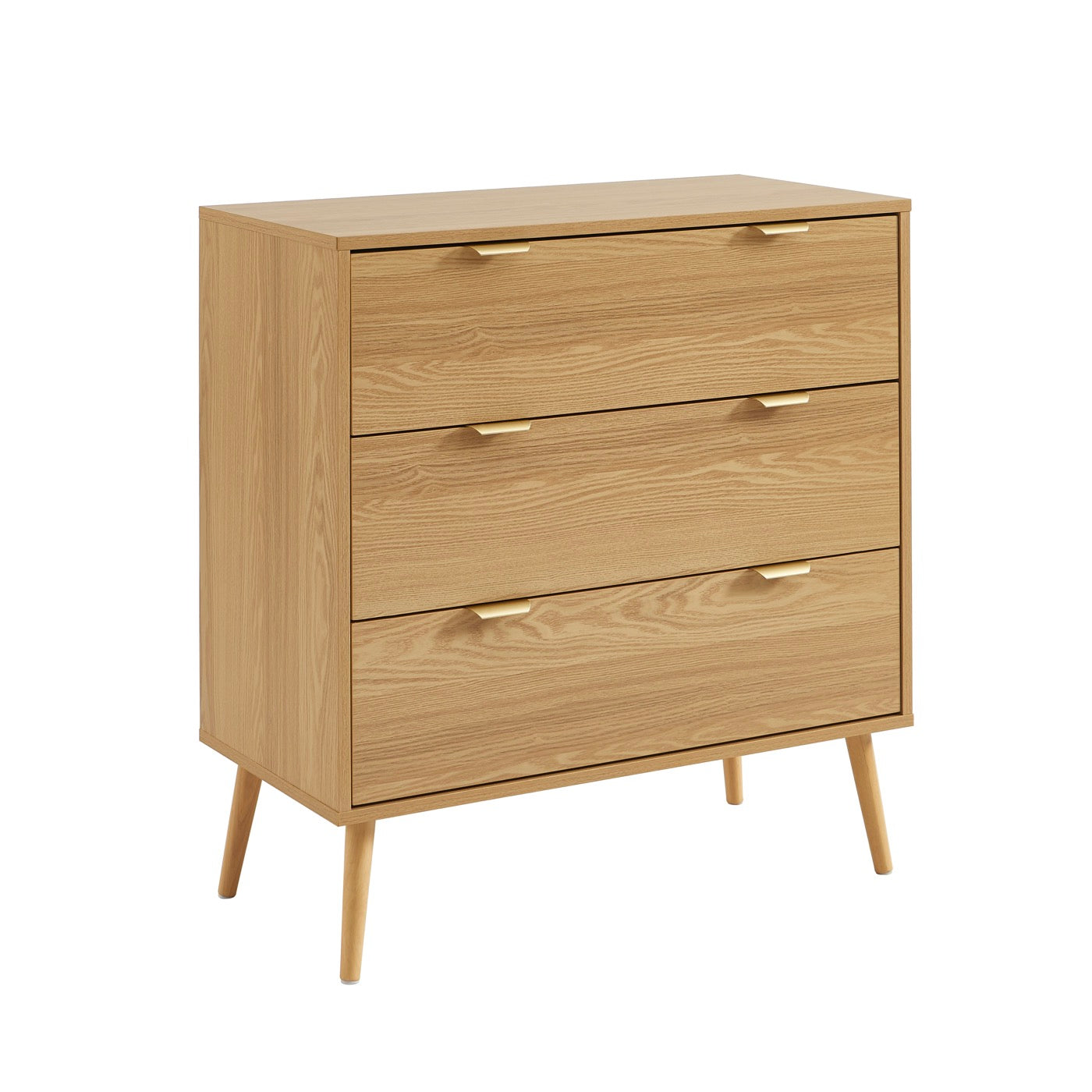 Jeanne - Commode 3 Tiroirs - Effet Chêne