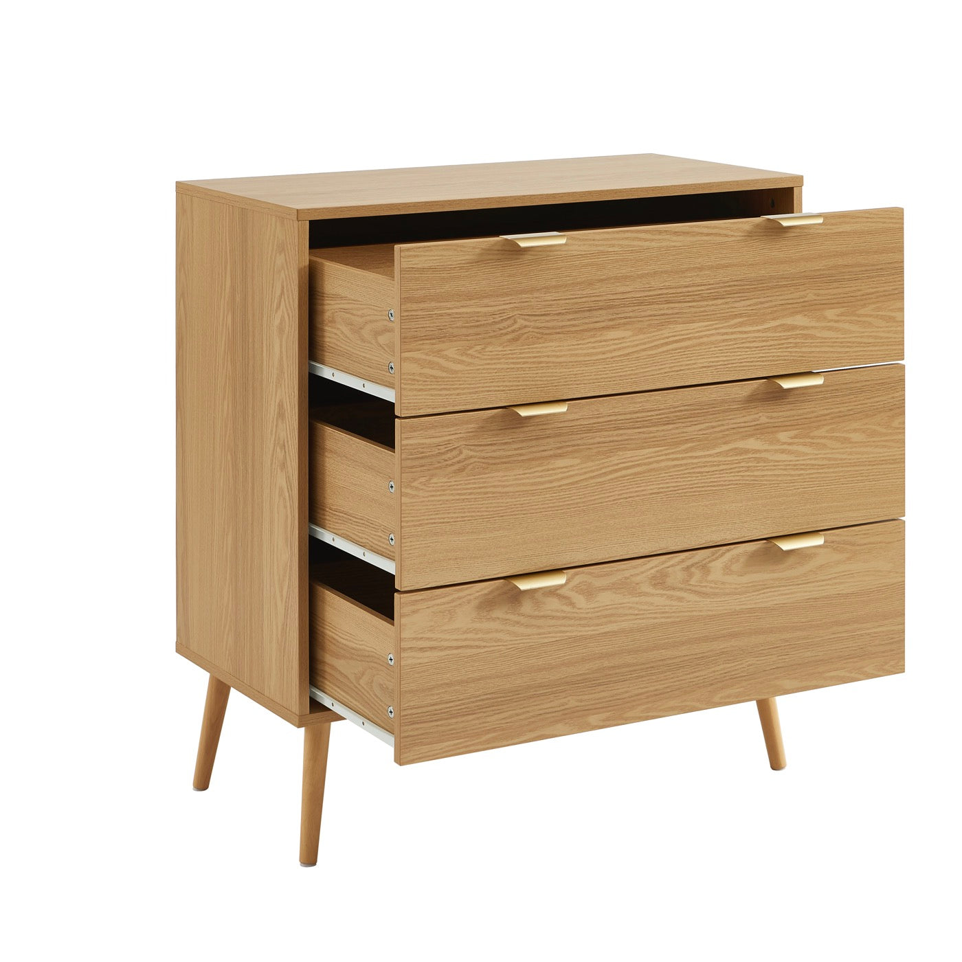 Jeanne - Commode 3 Tiroirs - Effet Chêne
