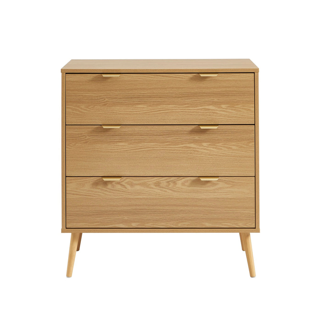 Jeanne - Commode 3 Tiroirs - Effet Chêne