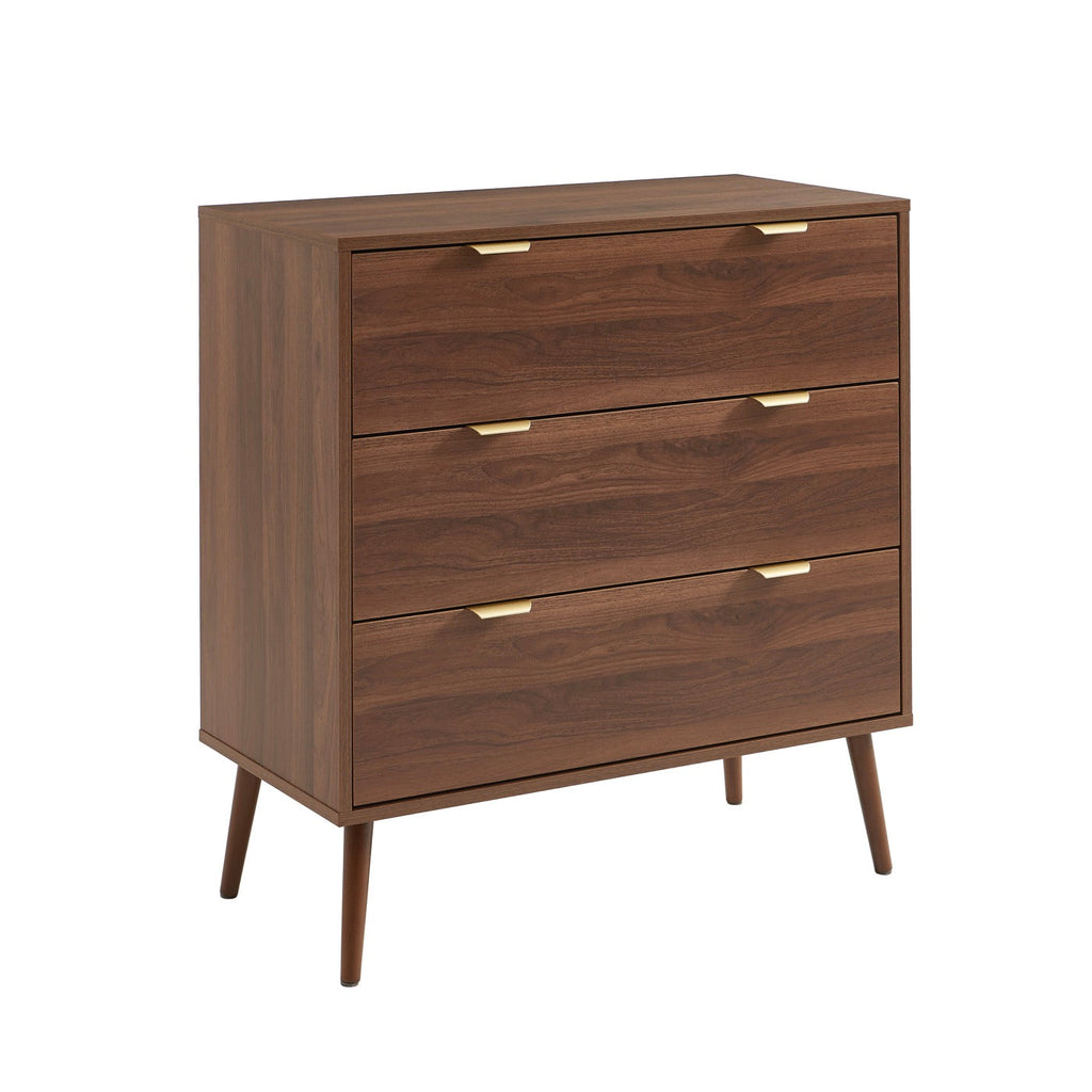 Jeanne - Commode 3 Tiroirs - Effet Noyer