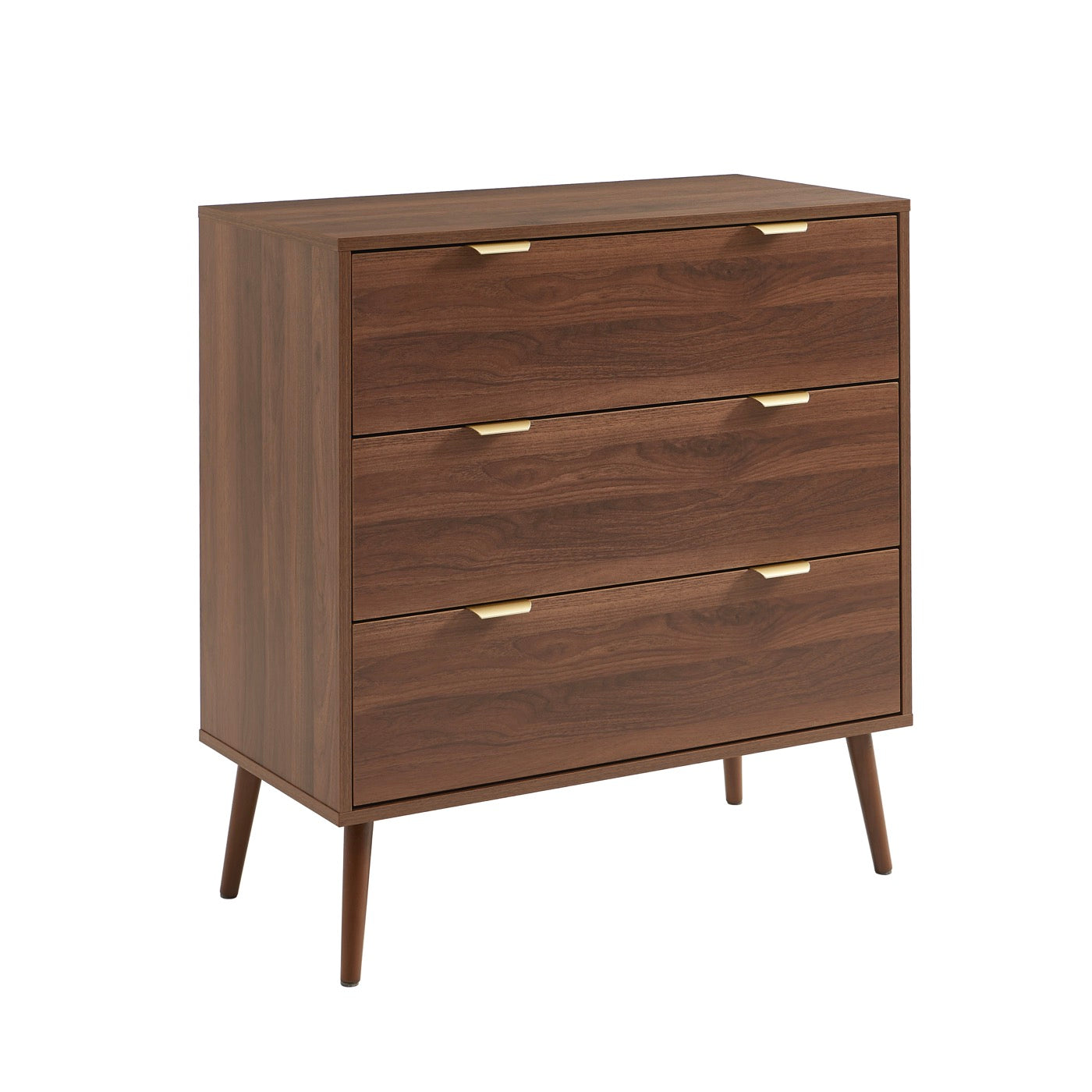 Jeanne - Commode 3 Tiroirs - Effet Noyer