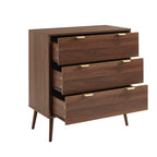 Jeanne - Commode 3 Tiroirs - Effet Noyer