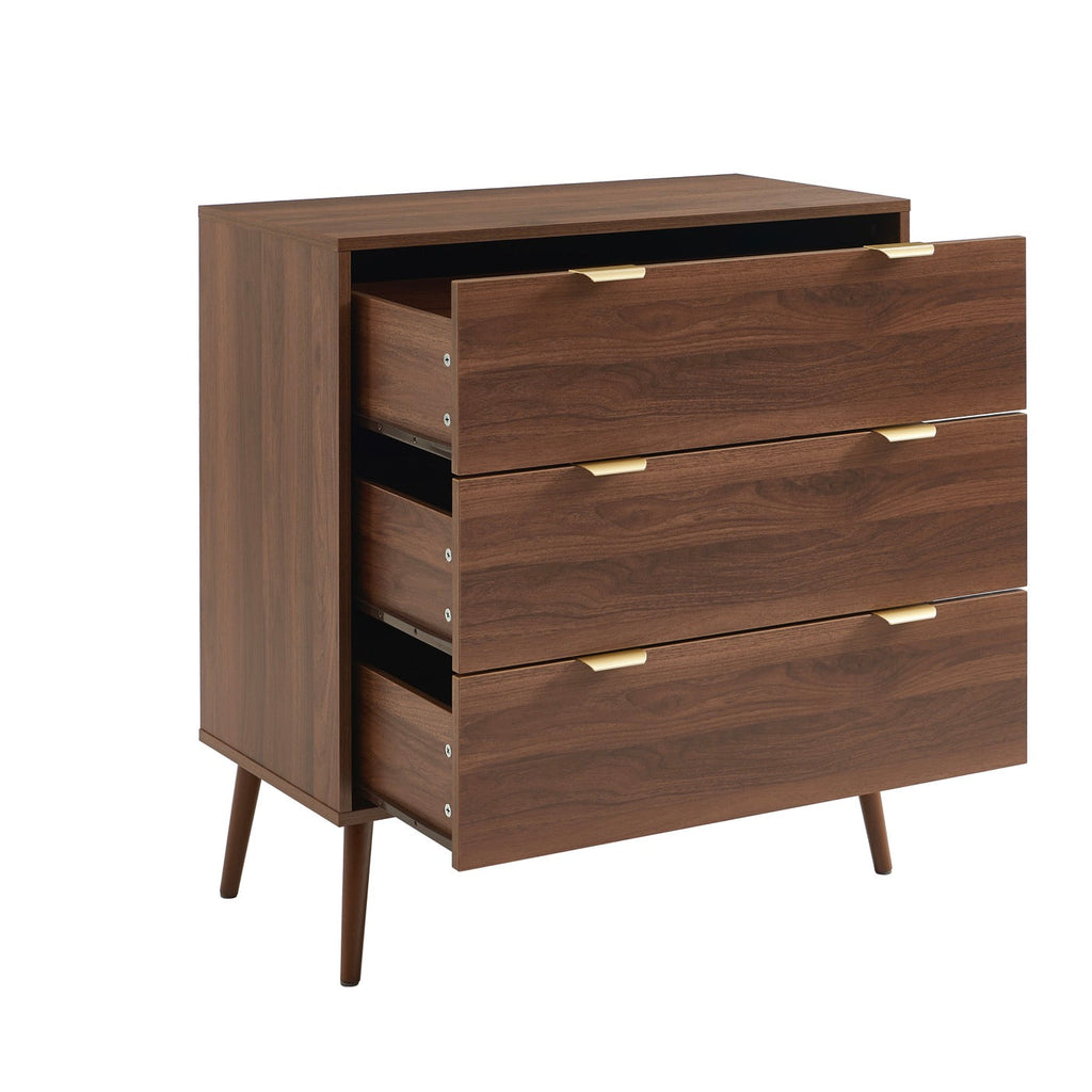 Jeanne - Commode 3 Tiroirs - Effet Noyer