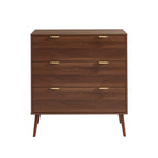 Jeanne - Commode 3 Tiroirs - Effet Noyer